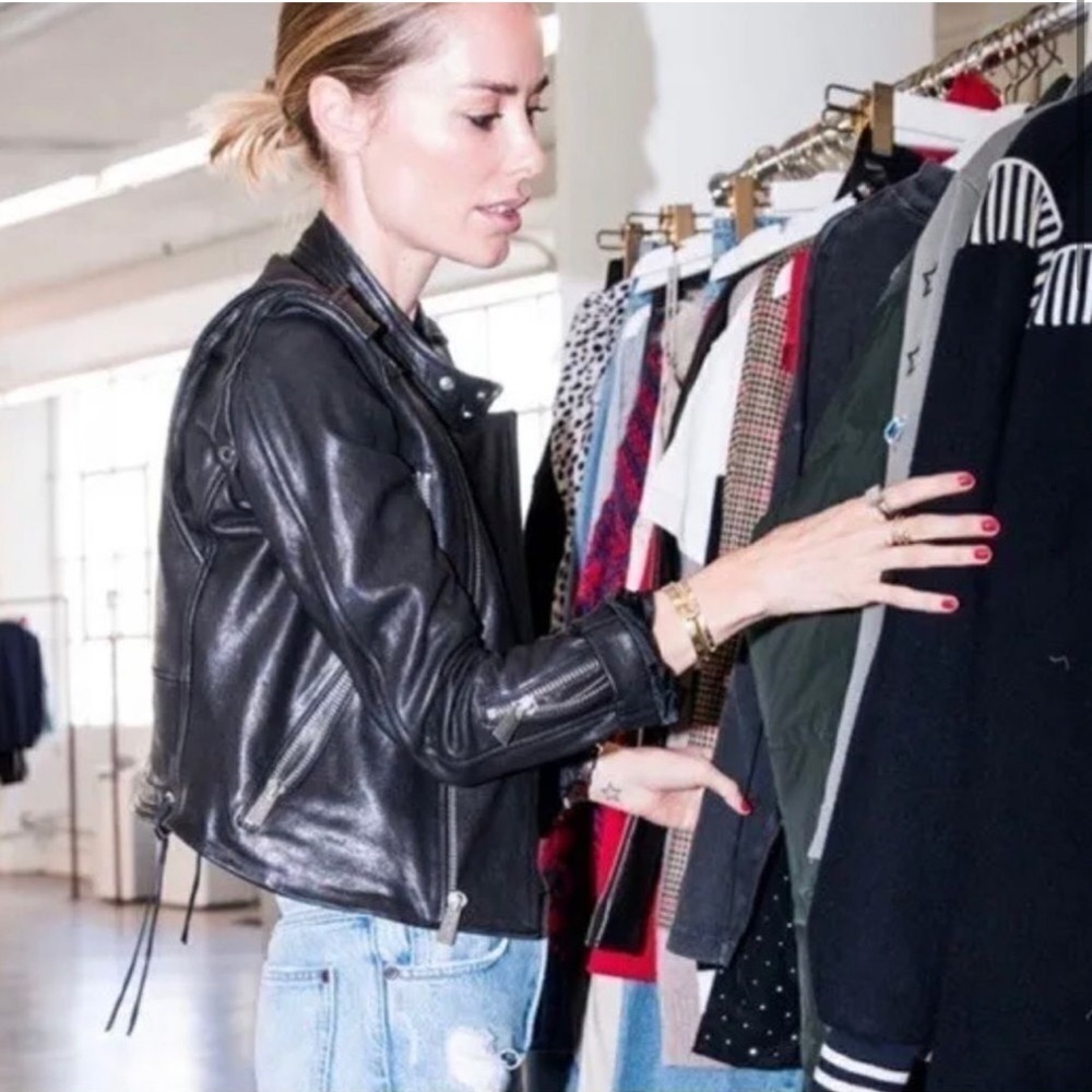 Anine Bing Bowie Leather Biker Jacket in Black - Picture 5 of 16